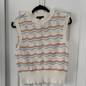 Frye Cream Knit Sweater with Multicolor Accents